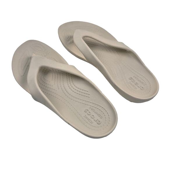 Crocs Ionic Comfort Barely Pink Flip Flops Thong Sandals Womens Size 6 - Picture 3 of 5